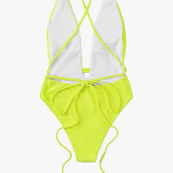 Bathing suit - one piece neon yellow - Picture 2 of 4